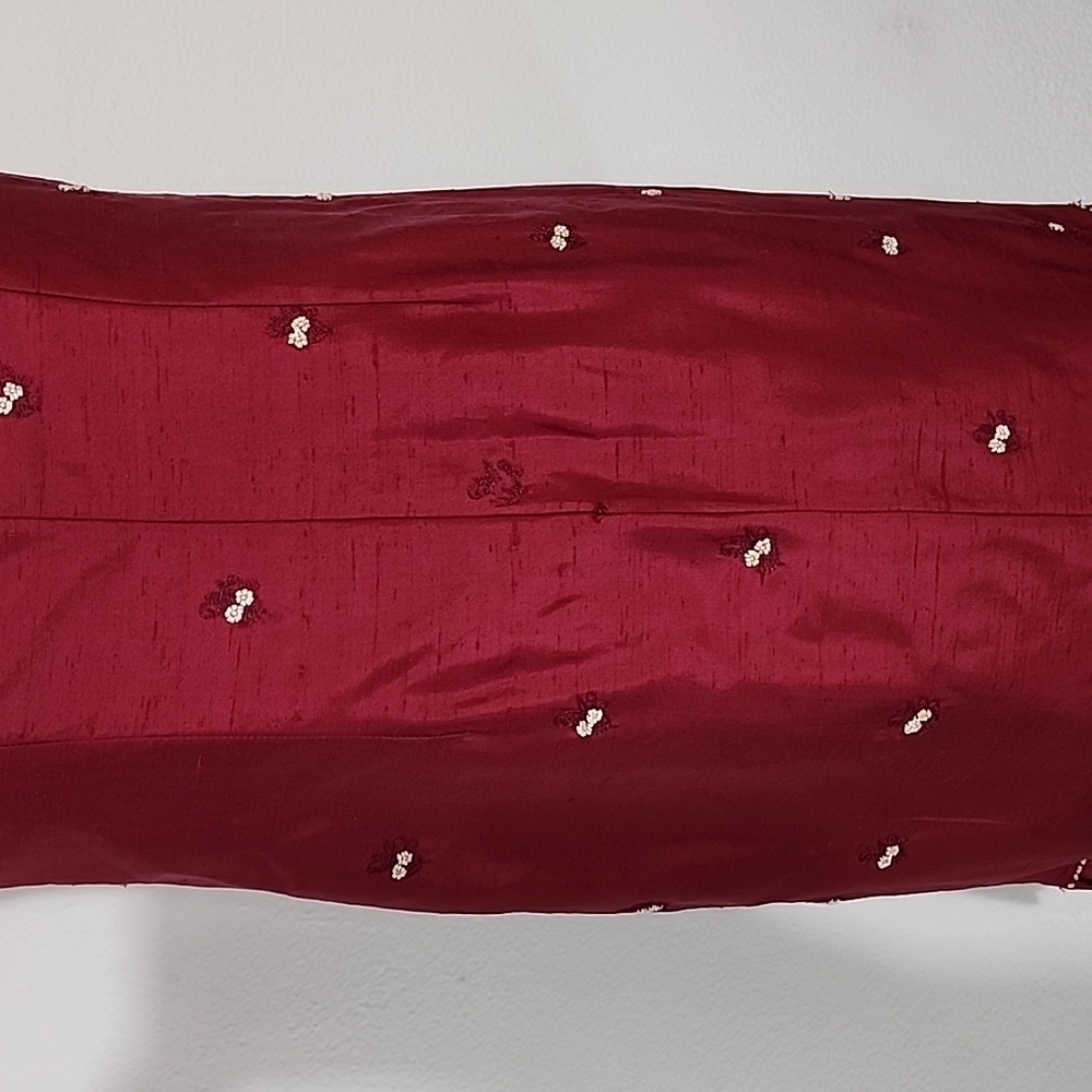 Charter Club Dress 100% Silk Embroidered And Beaded Flowers And Trim Red Size 8 - Picture 16 of 16